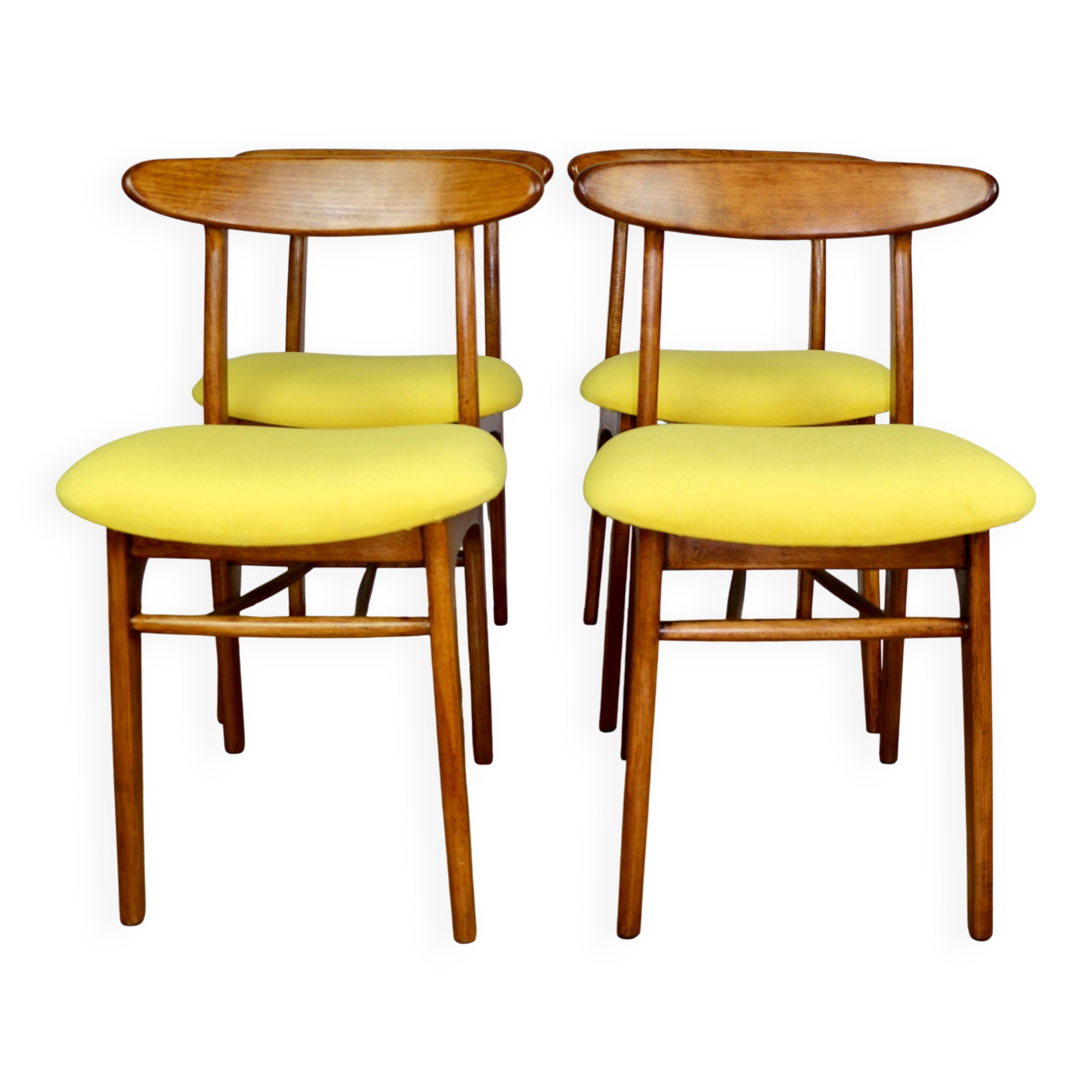 Hałas vintage chair yellow vintage - set of 4