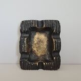 Brutalist bronze ashtray or pocket tray / 70s / vintage / artisanal work / Mid-Century / France / 20th century