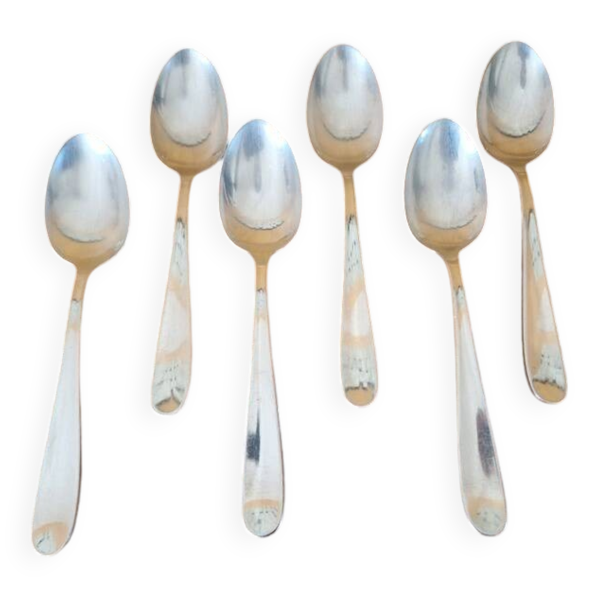 6 cuillères de table Christofle modèle Dax en métal argenté