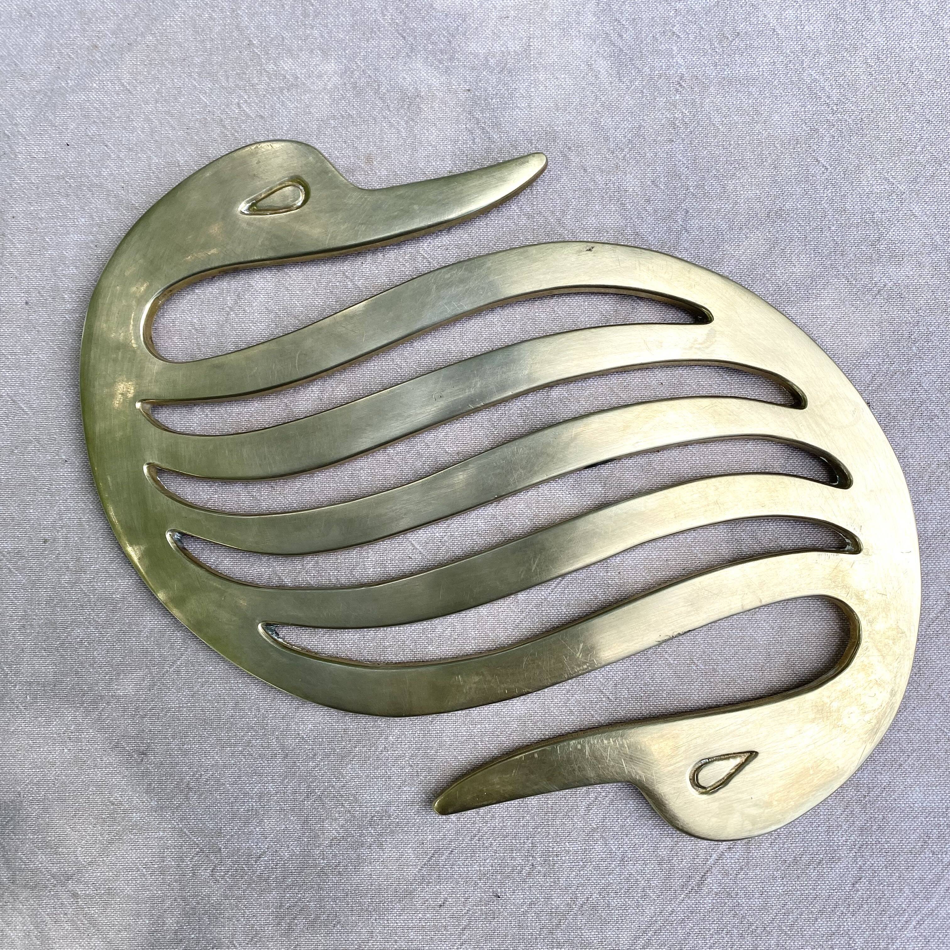 Dessous de plat en laiton vintage