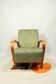 Art Deco armchair in green geometric jacquard by Kropacek Kozelek 1950