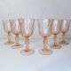 6 Old Rosaline Stemmed Glasses - Arcoroc Luminarc H 12.2 cm