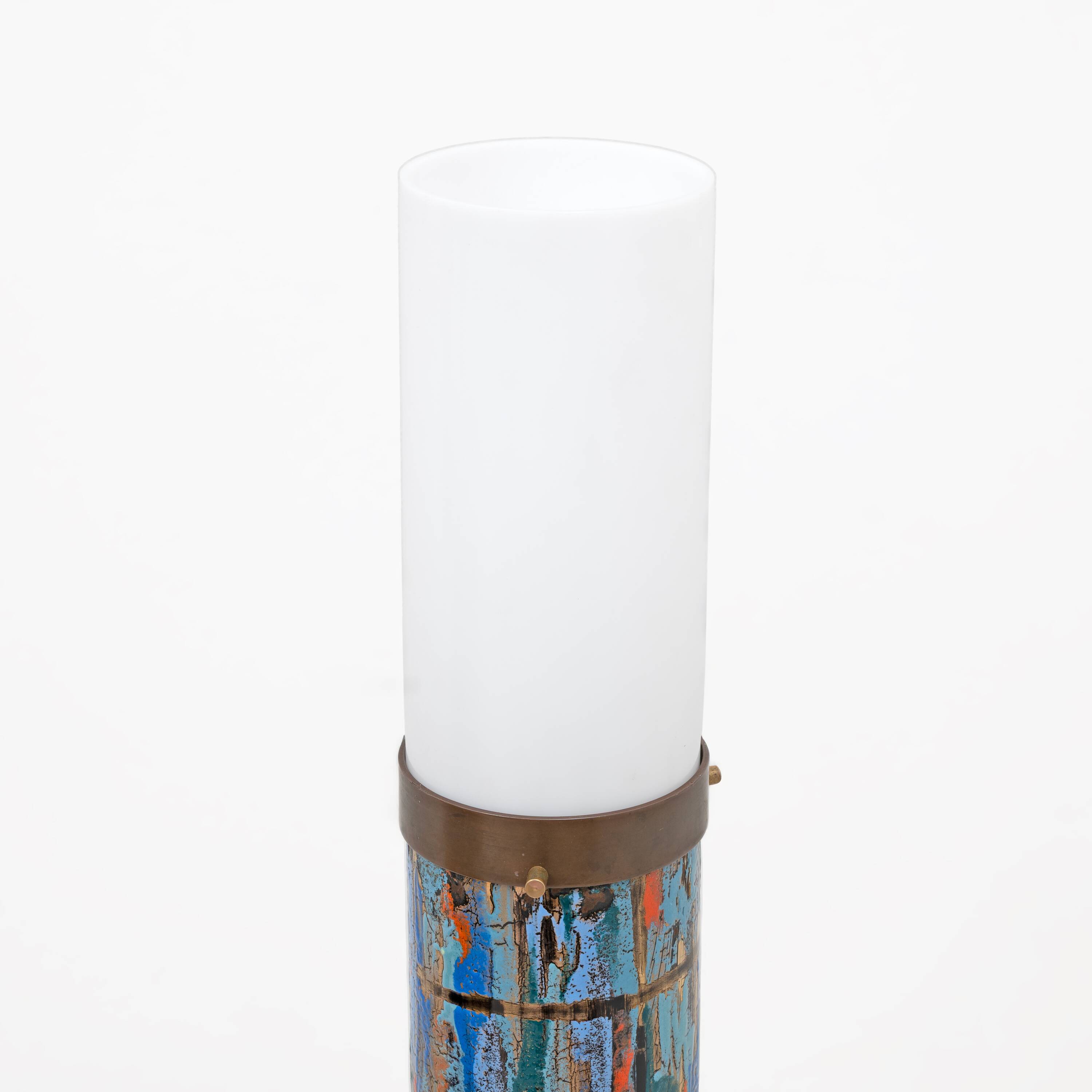 Italian Enamelled Brass Floor Lamp by Angelo Brotto for Esperia, 1960s