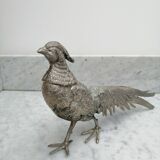 Couple of silver metal pheasants