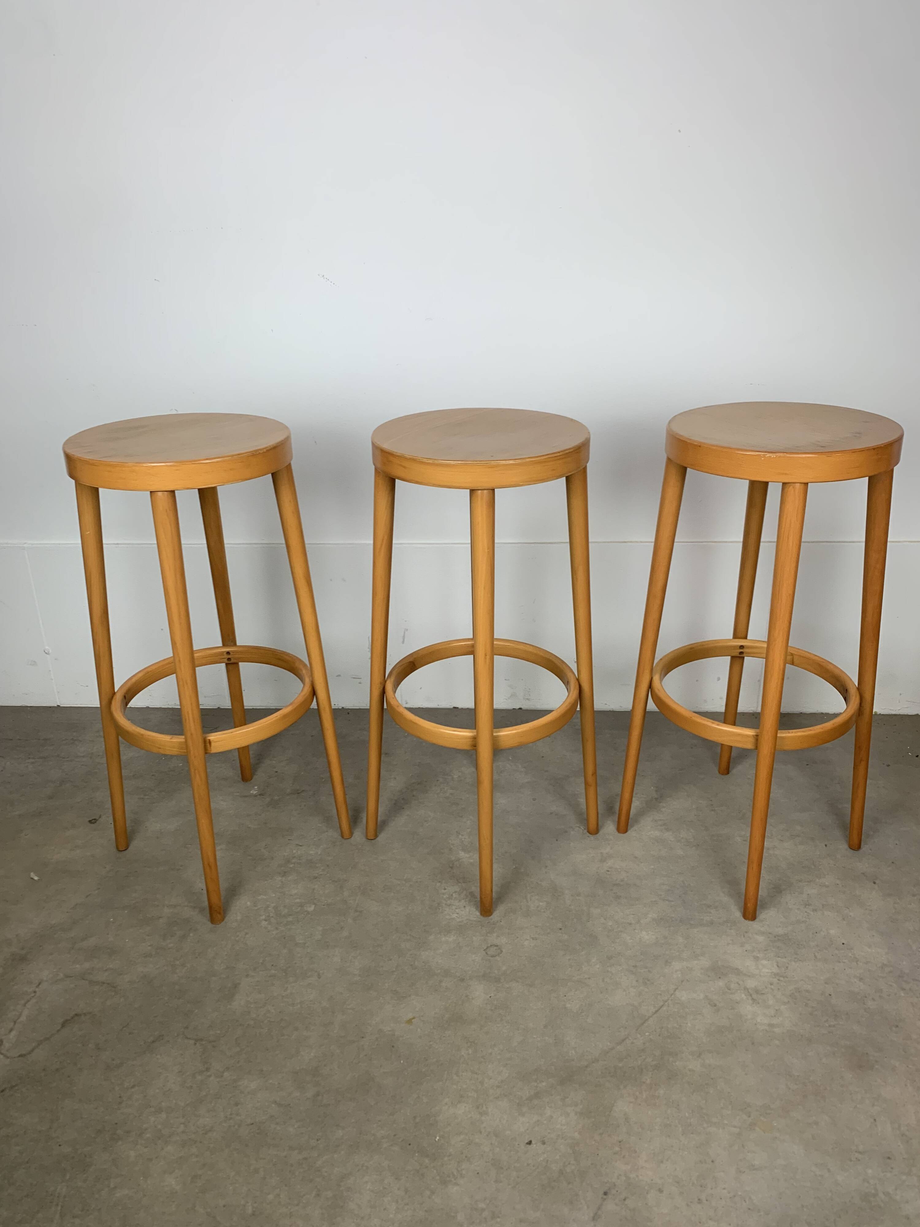3 tabourets de bar Baumann, années 60, vintage