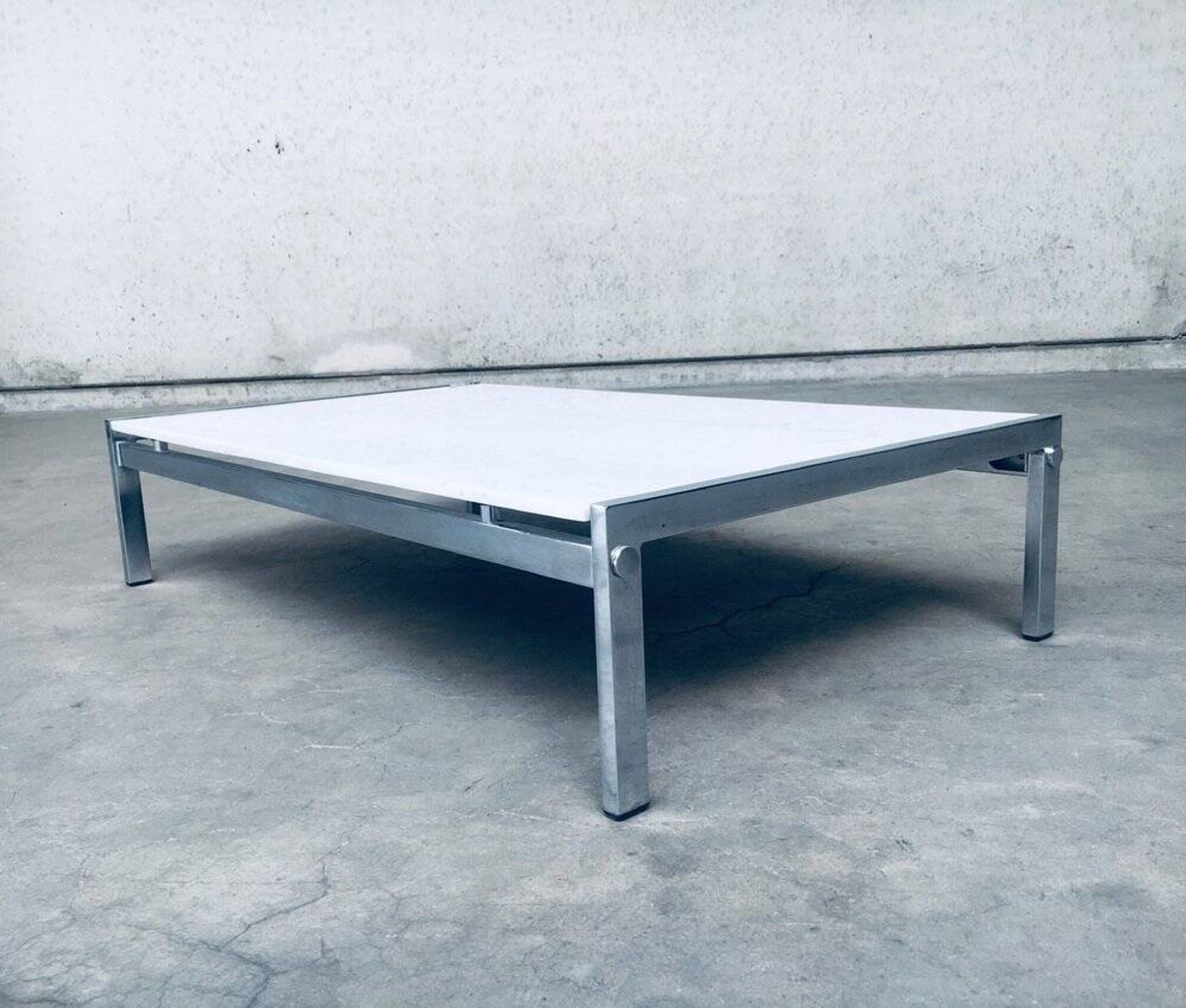 Postmodern Italian Carrara Marble Low Coffee Table, 1970s