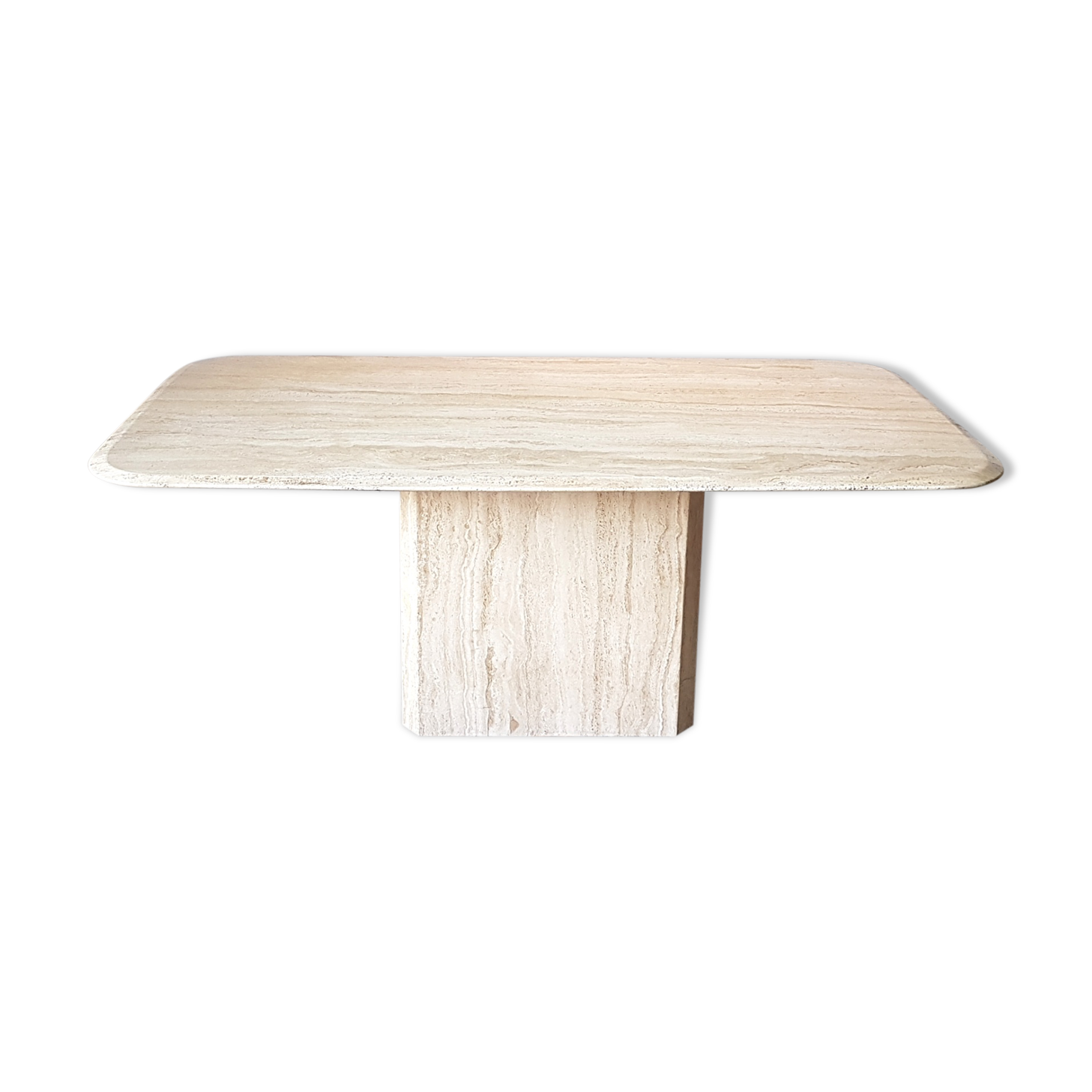 Table rectangulaire en travertin années 1970