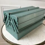 Old blue metal toolbox