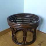 Wicker rattan stool pouf