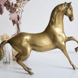 Vintage golden brass horse