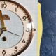 Vintage formica clock square silent wall clock "FFR yellow green"