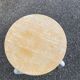 Scandinavian round stool in solid wood and white steel 1980 45cm