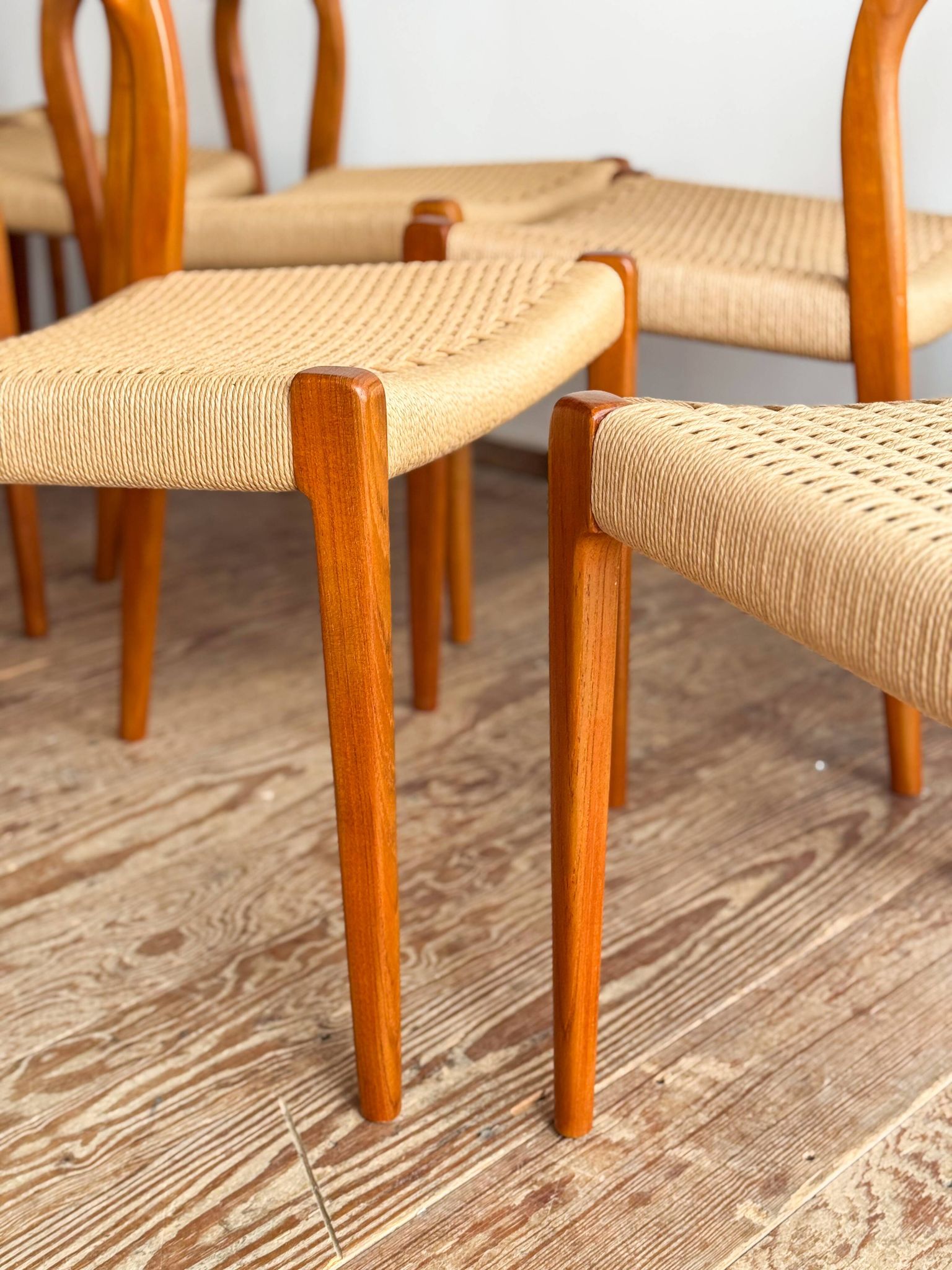 Set of 10 chairs 71 in teak by Niels O. Møller, JL Moller, Mid Century