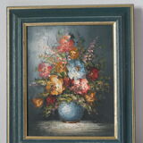 Painting bouquet of flowers oil on canvas