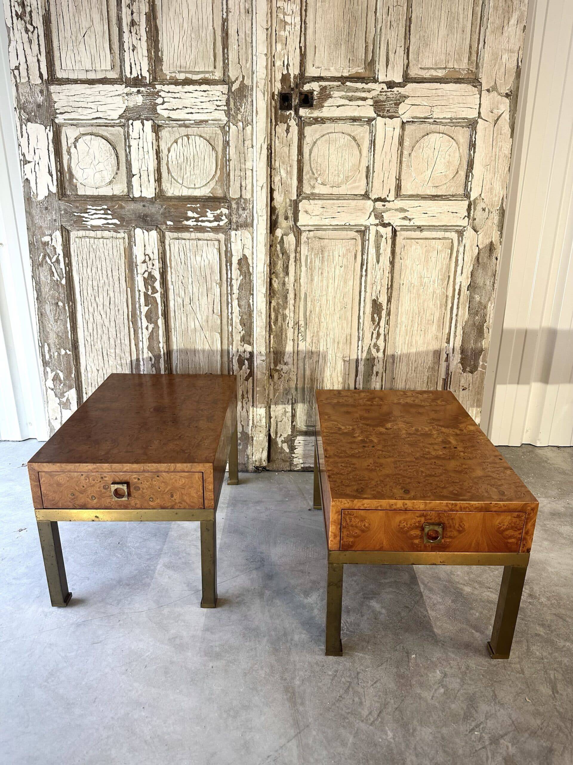 Pair of bedside tables serving as end tables by Guy Lefèvre for Maison JANSEN 1970s