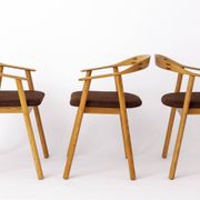 Lot de 6 chaises de salle à manger vintage en chêne – Probablement danoises, années 1970 – Rénovées