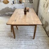 Beech and pine farmhouse table with spindle legs 170 cm