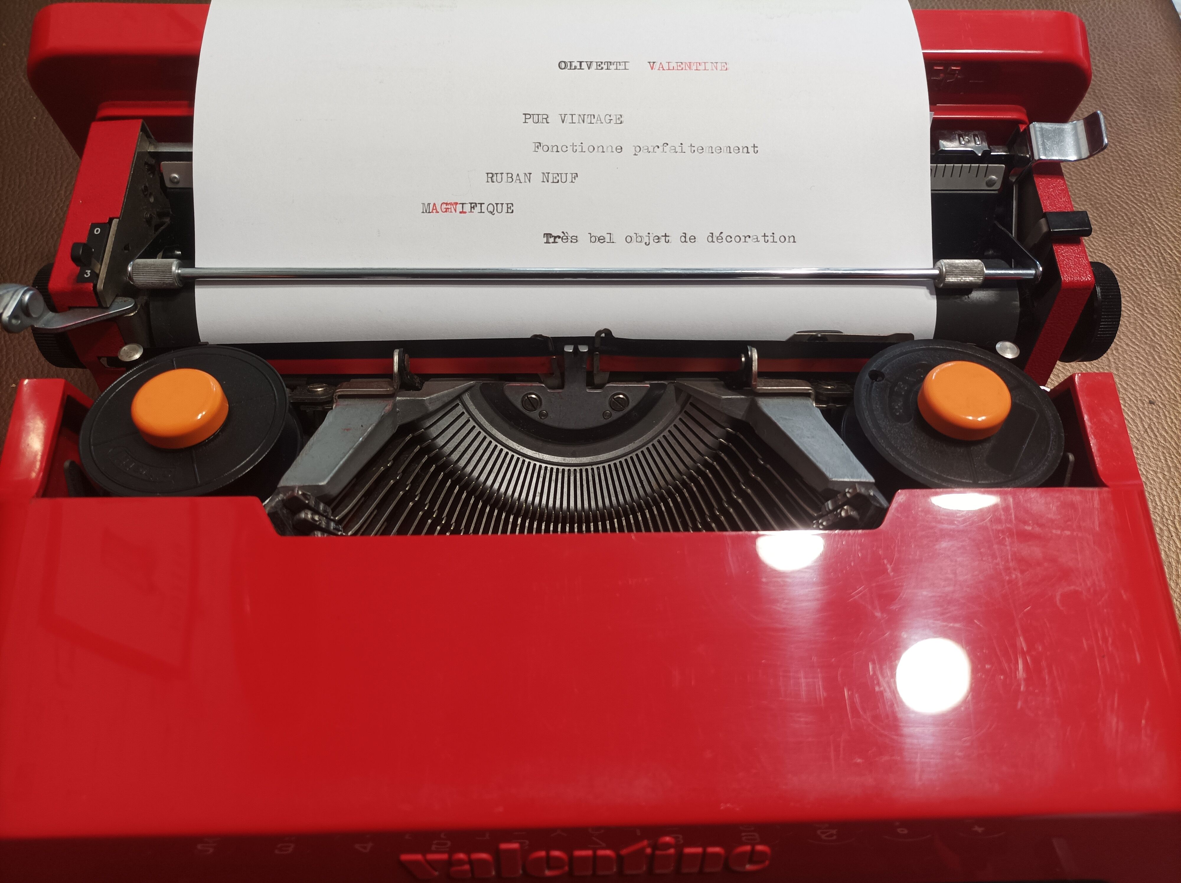 Valentine model typewriter by Ettore Sottsass for Olivetti