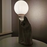Vintage ceramic cat lamp from the eighties