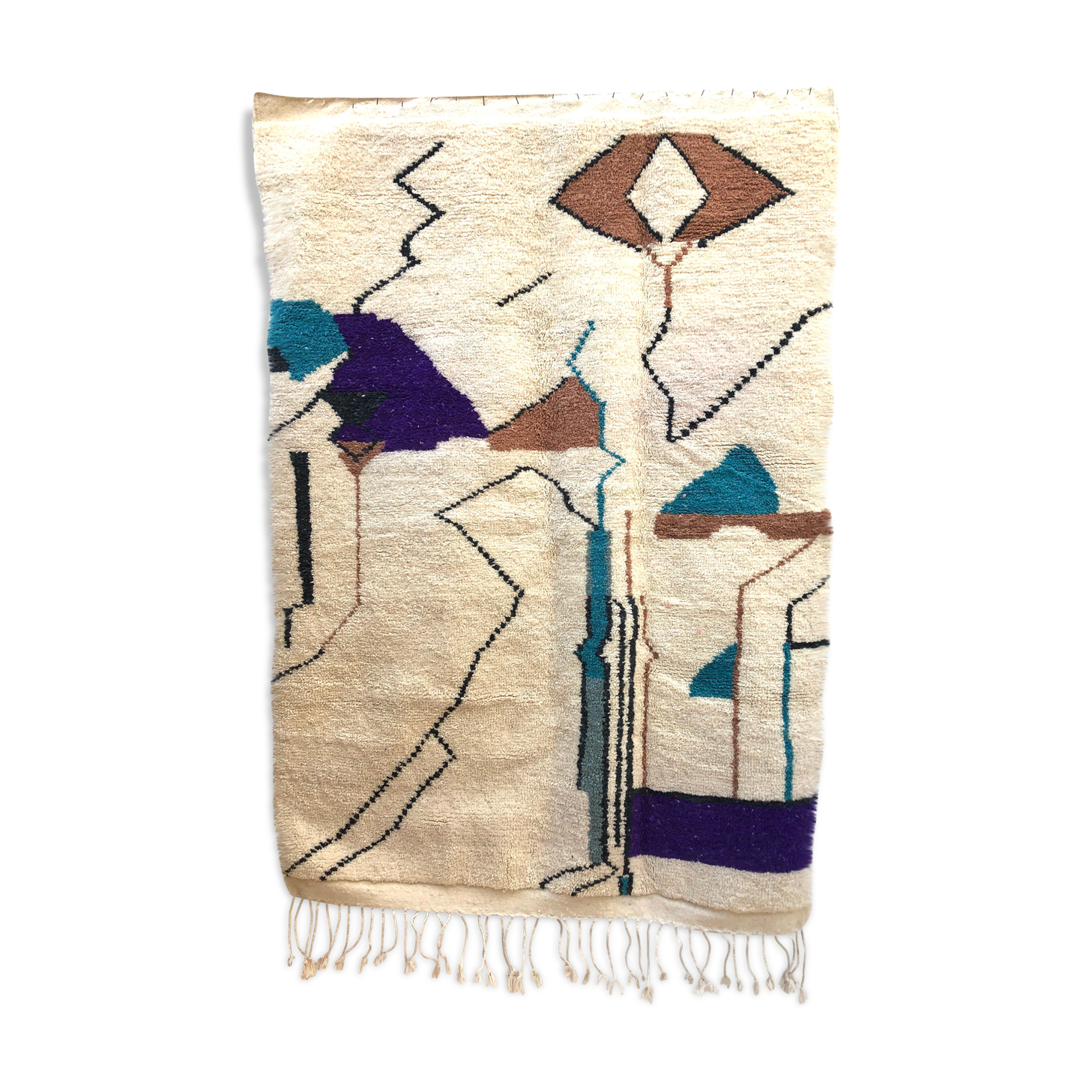 Moroccan Berber carpet Beni Ouarain with colorful patterns 2.32x1,66m