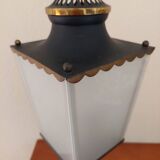 Arlus lamp in black metal, brass and glass circa 1950