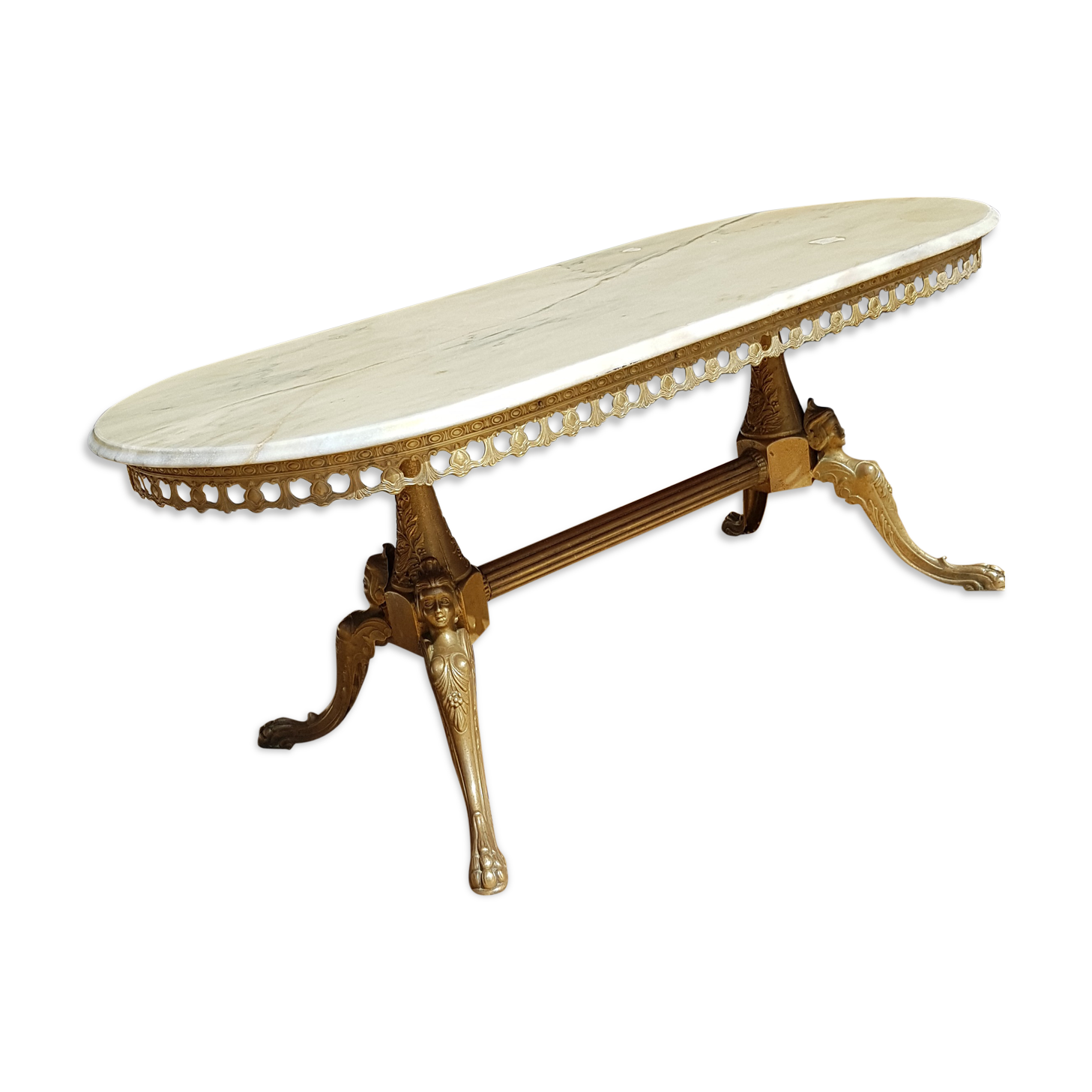 Brass and marble coffee table