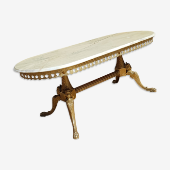 Brass and marble coffee table