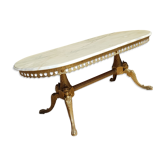 Table basse en laiton et marbre