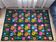 Kilim de laine florale, fond noir avec des fleurs colorées, réversible, Roumanie tissée à la main 235 x 160 cm