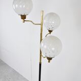 Vintage brass and glass floor lamp, 1970s, Italy