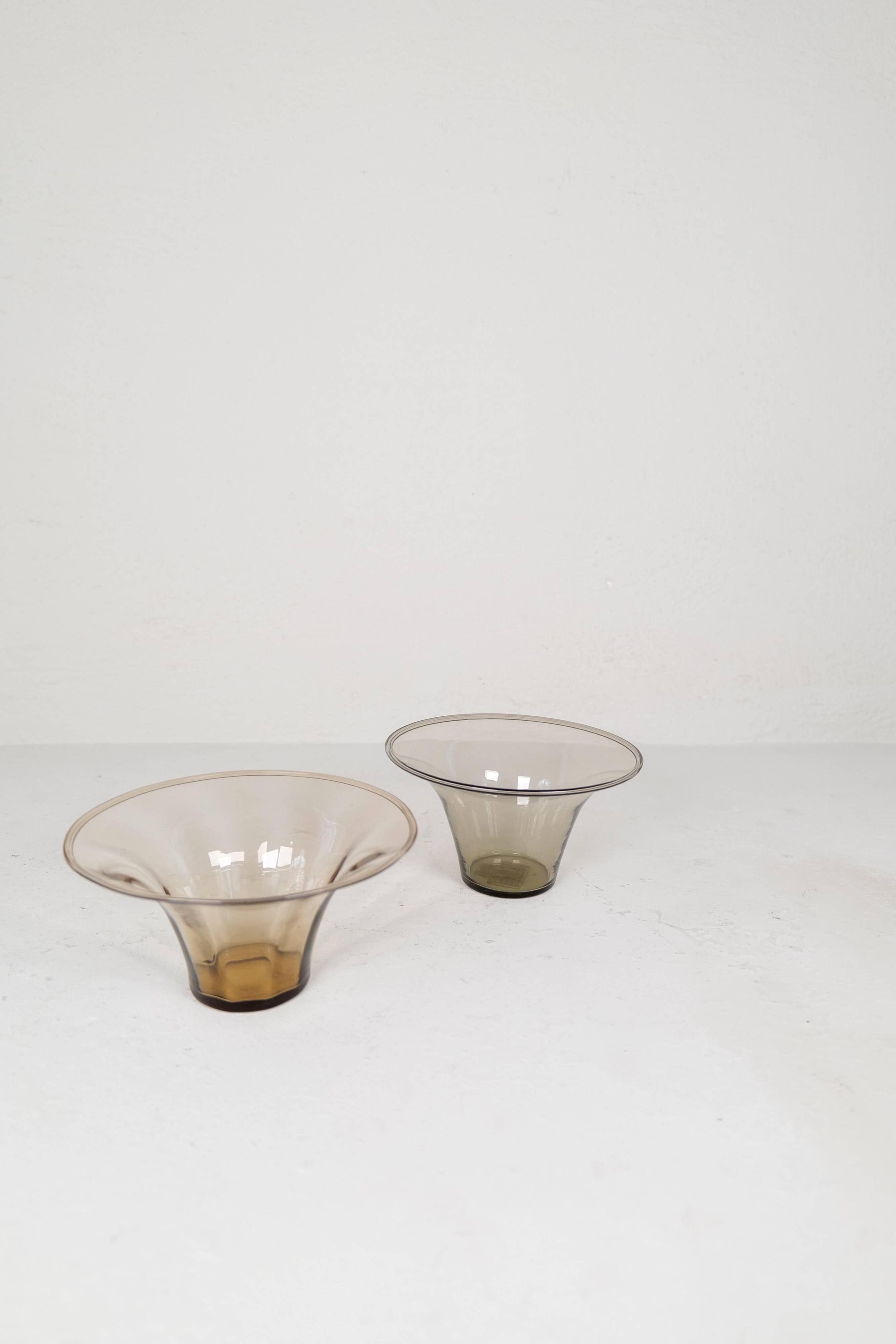 Art Deco Ensemble / Swedish Grace of 4 Glass Containers by Simon Gate Orrefors Sweden 1920s