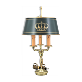 Lampe bouillotte de style empire en bronze massif trois lumières Lucien Gau