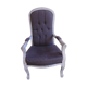 GREY PATINATED VOLTAIRE ARMCHAIR AND ANTHRACITE FABRIC