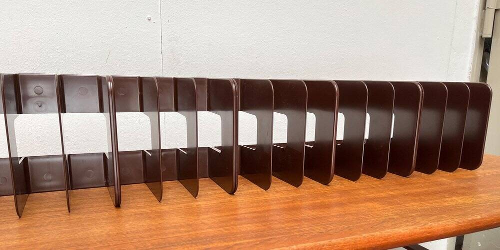 Mid-century Swedish space age magazine and vinyl rack by Sven-Eric Juhlin for Gustavsberg, 1960s, set of 5.