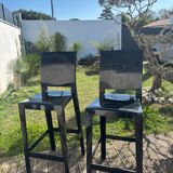 Set of 2 KARTEL One More Please counter stools in matte black by Philippe Starck