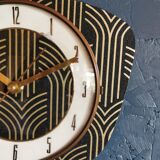Vintage clock silent rectangular wall clock "Golden Black"