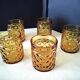5 Vintage Pernod Amber Tumbler Glasses