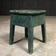 Small green painted wooden stool