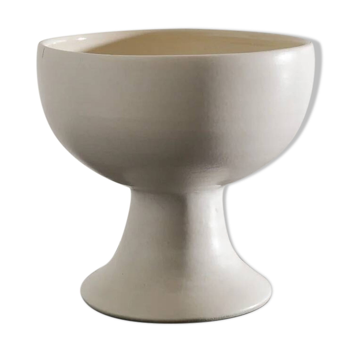 Vintage French Mid Century Ceramic Bowl Vase, 1950s