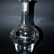 Carafe reims crystal of saint-louis decoration engraved with acid "rock crystal" 1930