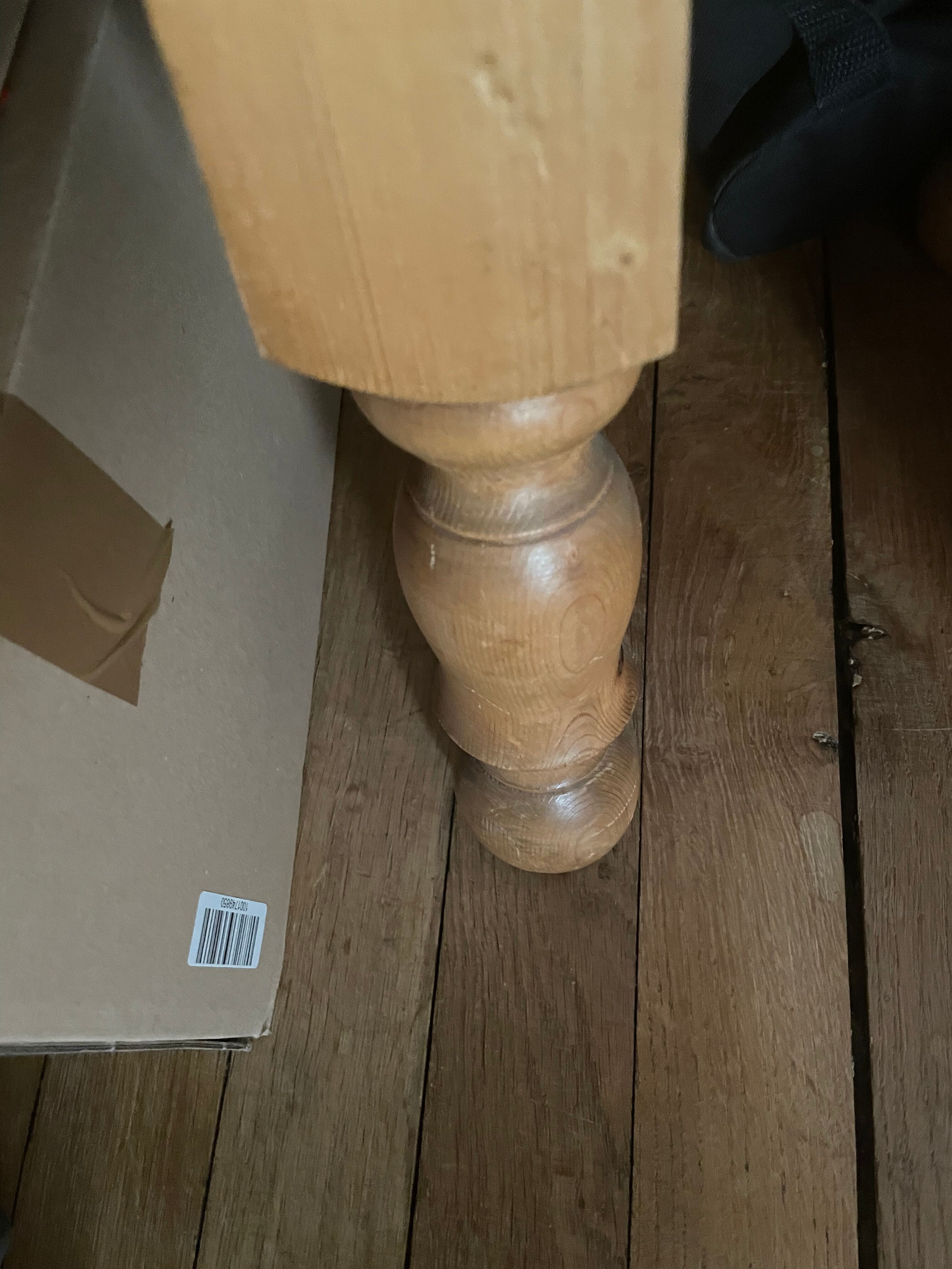 Vintage pine interior bed for two people