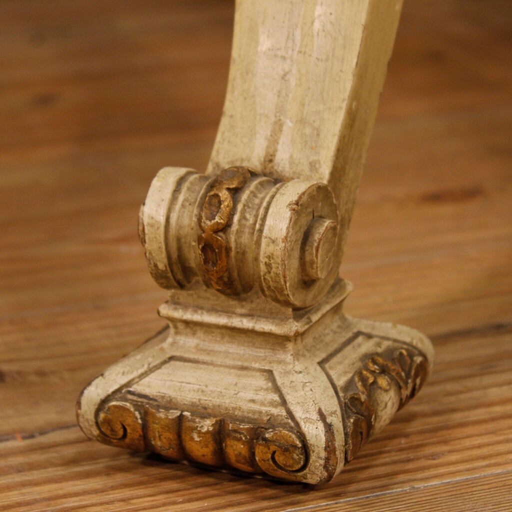 Dutch lacquered and gilded table with marble top