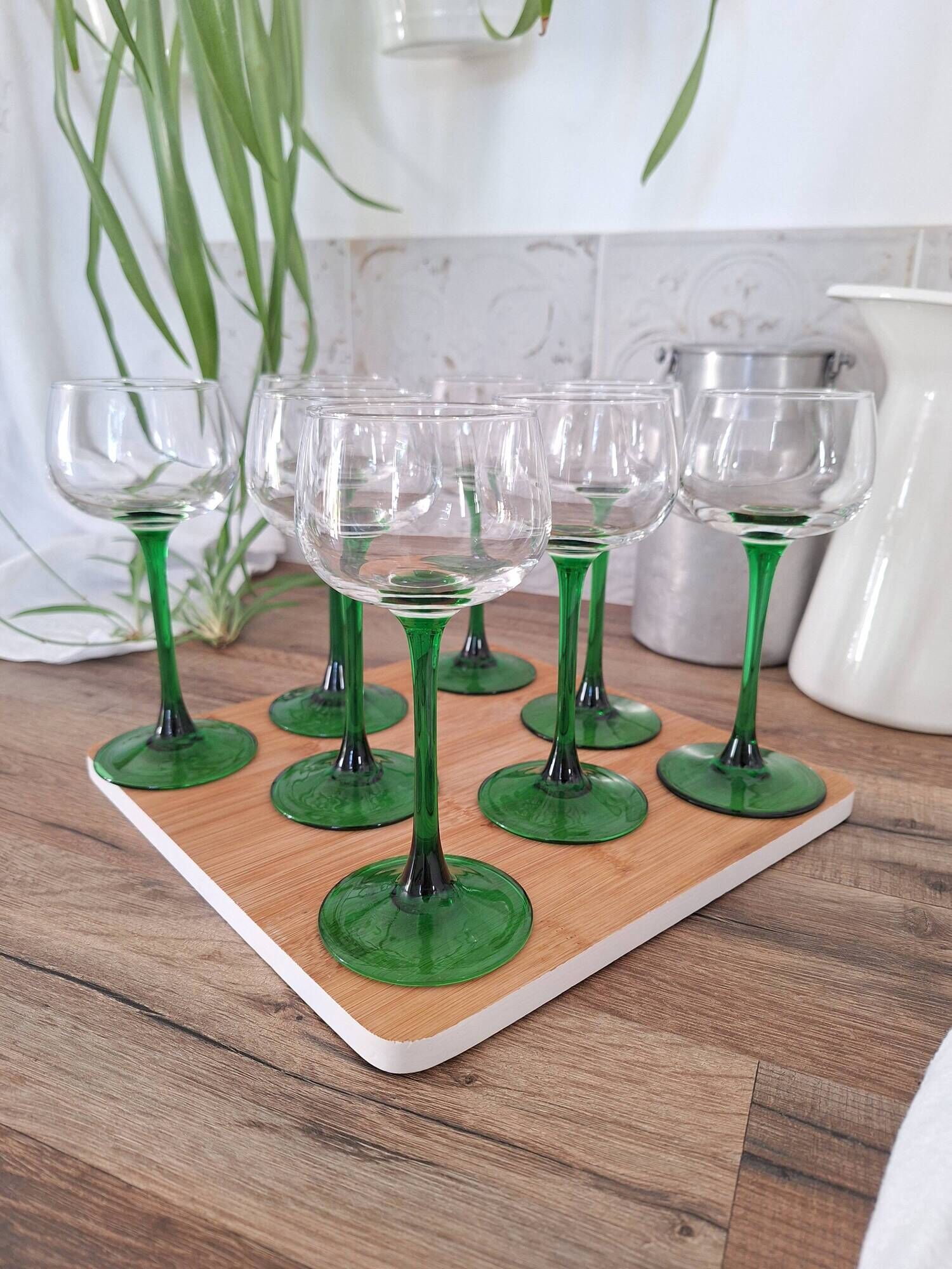White wine glasses from Alsace