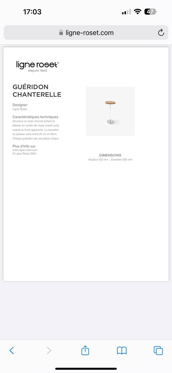 Ligne Roset Chanterelle pedestal table