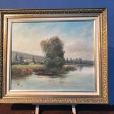 Oil on canvas riverside