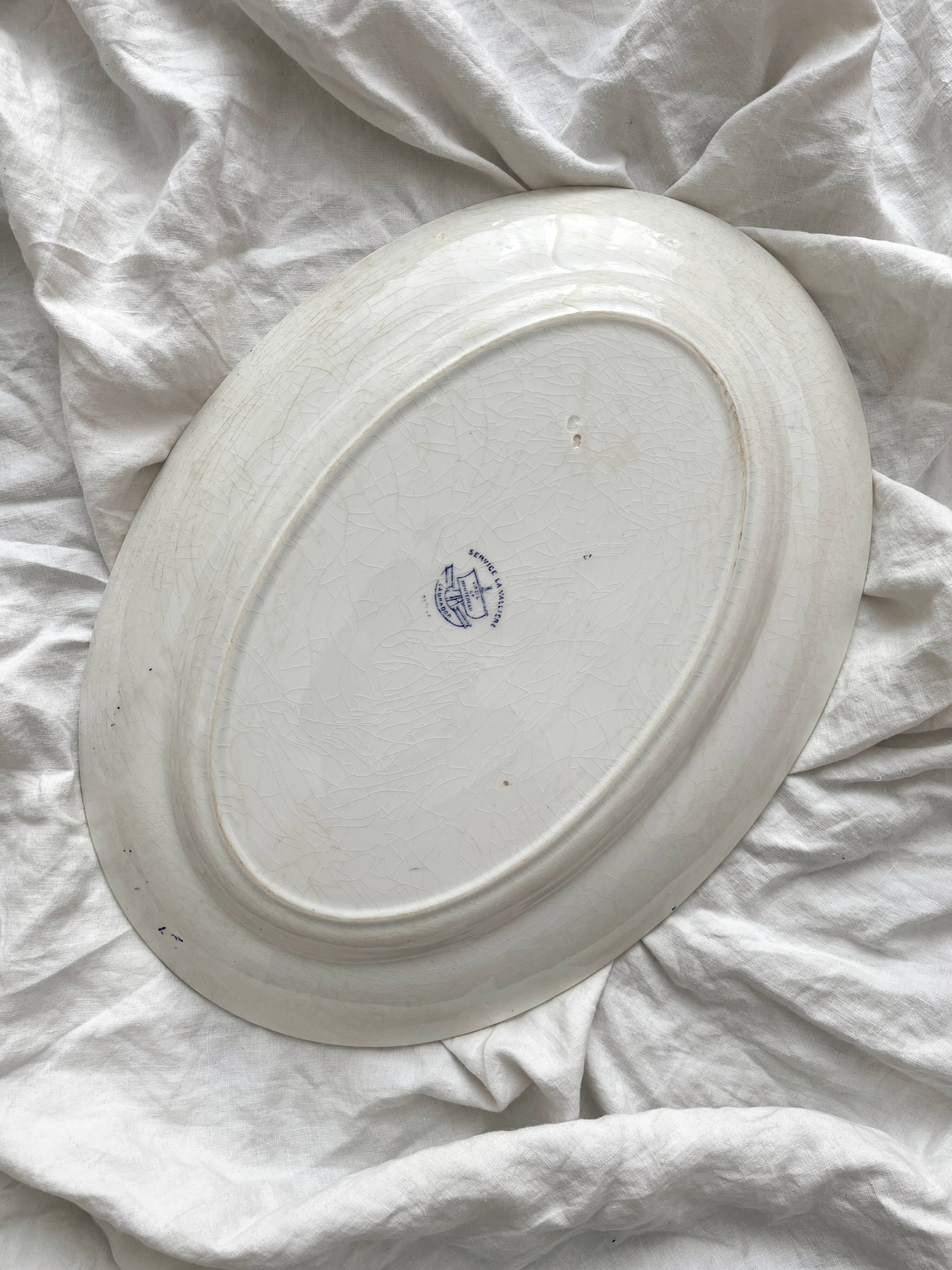 Oval ironstone dish "La Vallière" Creil and Montereau