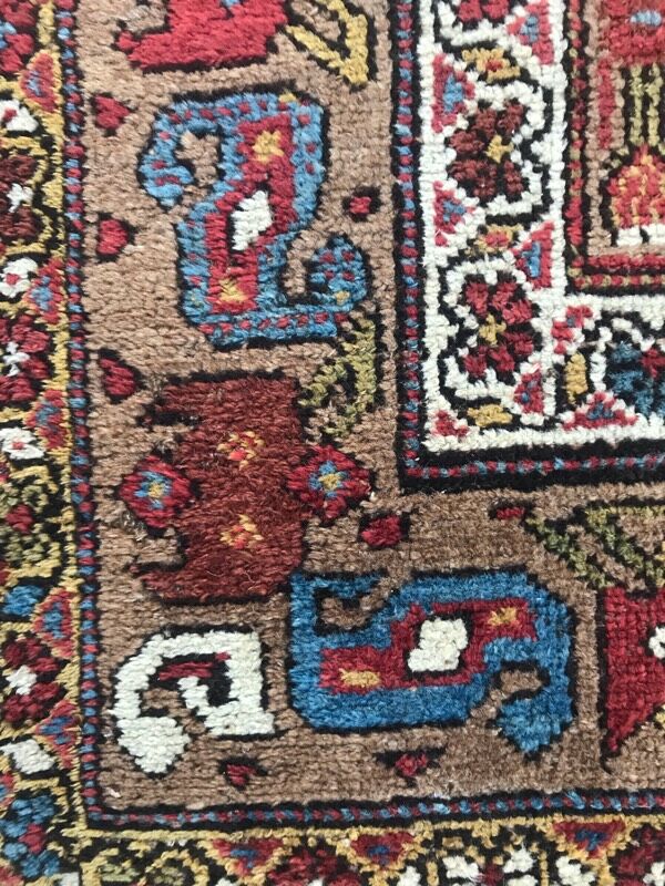Old persian rug kurdish hallway  120 x 388 cm
