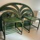 Headboard + 2 rattan bedside tables Maugrion / Roche Bobois 1980s
