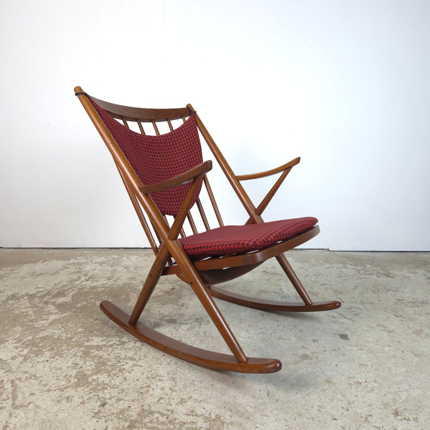 Frank Reenskaug, Bramin Møbler rocking chair Danish teak 60s