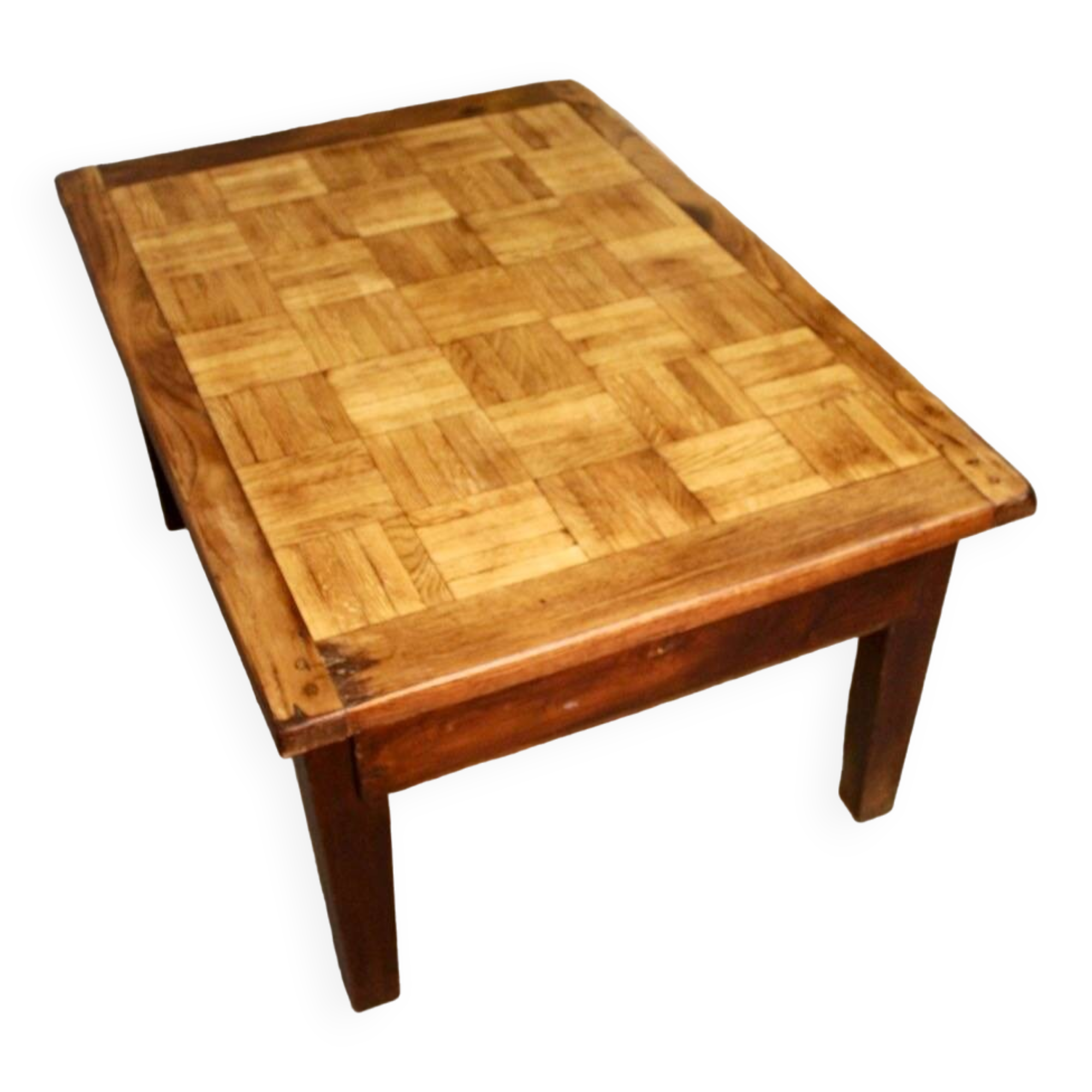 Coffee Table with Old Parquet Top